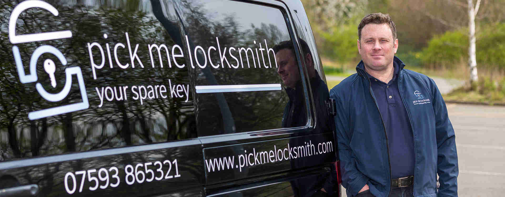 Mark Santi Master Locksmith Derby by His locksmiths van