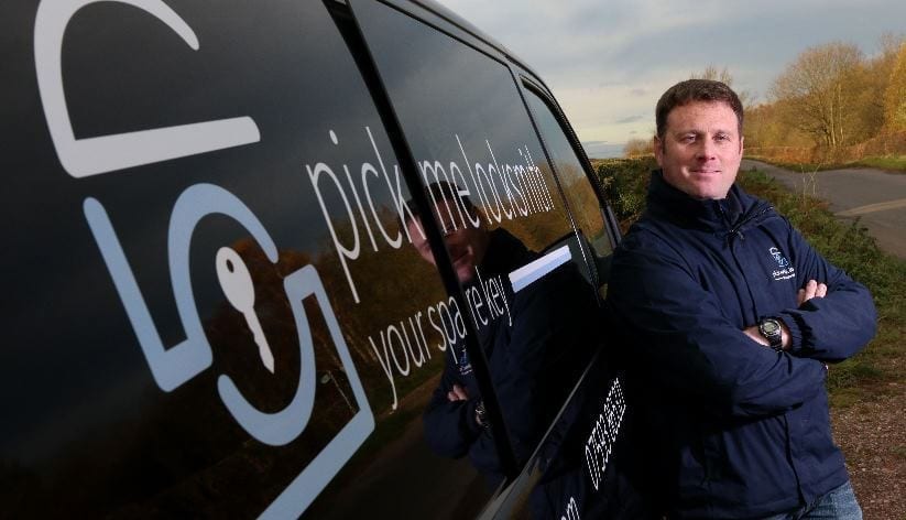 Mark Santi Master Locksmith Leaning against his Emergency Locksmiths Van