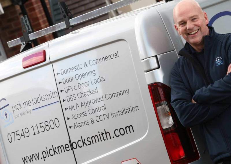 Steve Brown Emergency Locksmith in Sutton Coldfield Steve - Pick Me Locksmith Tamworth in front of van