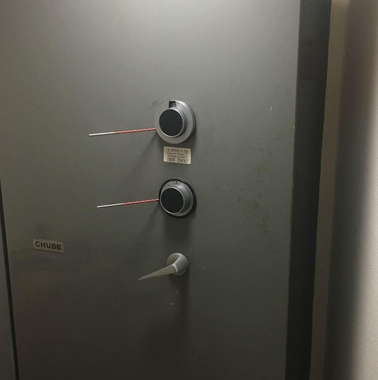 Safe opening locksmiths can help when combination safe locks won't open where a combination is lost or forgotten. Safe lock opened by Pick Me Locksmith Ltd. 